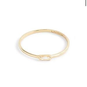 Catbird 14k gold diamond baguette stacking ring